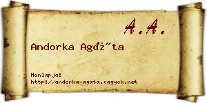 Andorka Agáta névjegykártya